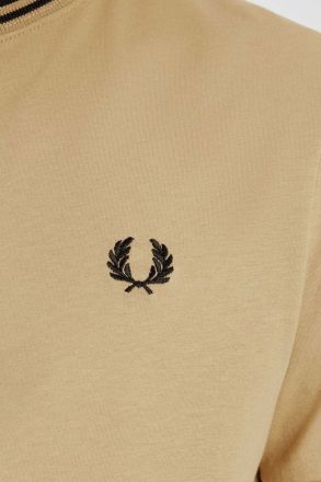T-SHIRT FRED PERRY TWIN TIPPED WARM STONE/BLACK