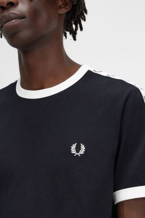 T-SHIRT FRED PERRY TAPED RINGER BLACK