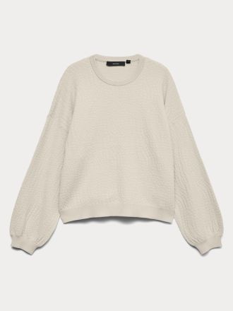 ΠΛΕΚΤΑ VERO MODA VMNANCY JAQUARD LS O-NECK PULLOVER BOO BIRCH