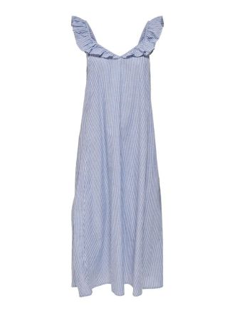 ΦΟΡΕΜΑ ONLALLIE STRAP A CALF Y/D DRESS WHITE / BLUE