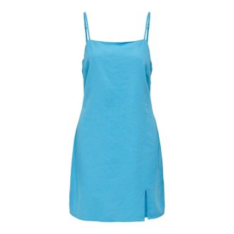 ΦΟΡΕΜΑ ONLY CARO LINEN BLEND SHORT DRESS CYAN BLUE