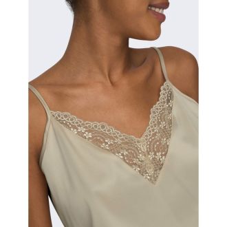 TOP ONLY VICTORIA SL LACE MIX SINGLET CREME
