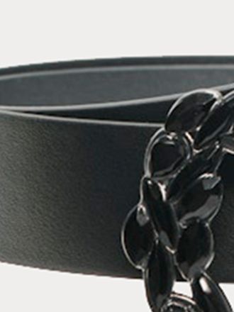 ΖΟΝΗ ONLY FIFI GLITTER PU JEANS BELT ACC BLACK