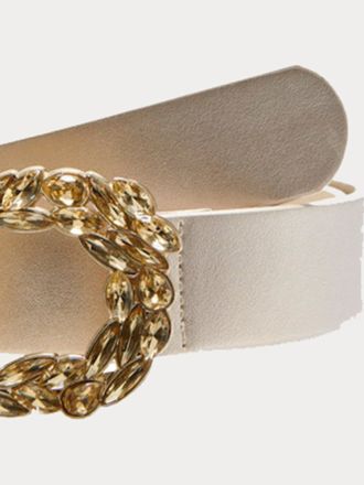 ΖΟΝΗ ONLY FIFI GLITTER PU JEANS BELT ACC GILDED BEIGE