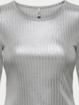 ΜΠΛΟΥΖΑ ONLY SHINE L/S O-NECK TOP JRS SILVER