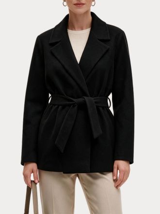 ΠΑΛΤΟ ONLY ONLALVILDA SHORT WRAP COAT OTW BLACK