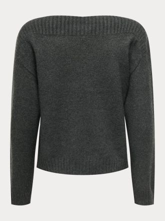 ΠΛΕΚΤΑ ONLY ONLKATIA LS BOATNECK CC KNT DARK GREY