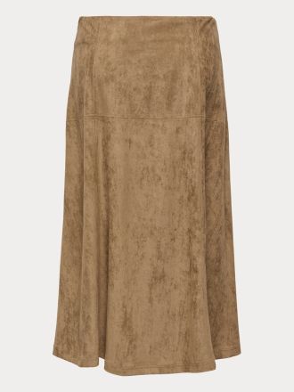 ΦΟΥΣΤΑ ONLY ONLLIXA MW LONG FAUX SUEDE SKIRT CC PNT BISON