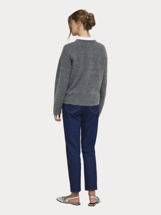 ΠΛΕΚΤΑ ONLY ONLOLIVIA LS O-NECK CC KNT DARK GREY