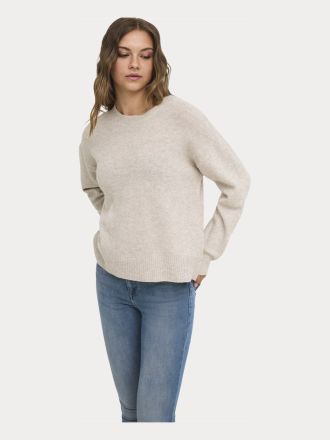 ΠΛΕΚΤΑ ONLY ONLOLIVIA LS O-NECK CC KNT HUMUS