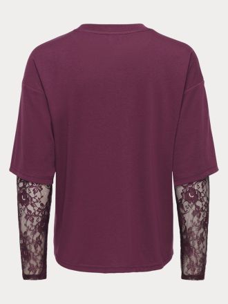 TOP ONLY ONLTAHLIA L/S LACE TOP JRS FIG