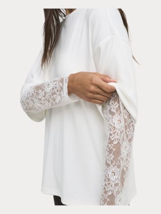 TOP ONLY ONLTAHLIA L/S LACE TOP JRS CLOUD DANCER