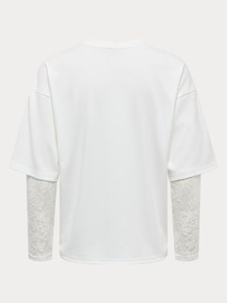 TOP ONLY ONLTAHLIA L/S LACE TOP JRS CLOUD DANCER