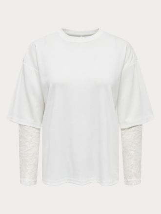 TOP ONLY ONLTAHLIA L/S LACE TOP JRS CLOUD DANCER
