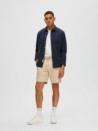 ΒΕΡΜΟΥΔΑ SELECTED SLHREGULAR BRODY LINEN SHORTS INCENSE