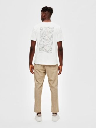 T-SHIRT SELECTED SLHRELAXAJAX PRINT SS O-NECK TEE W CLOUD DANCER