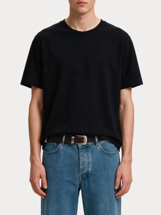 T-SHIRT SELECTED SLMATLAS SS O-NECK TEE NOOS BLACK