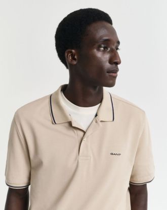 POLO GANT PIQUE BEIGE