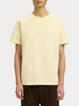 T-SHIRT SELECTED SLMSANDER SEERSUCKER SS O-NECK ANGORA