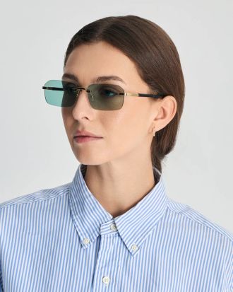 ΓΥΑΛΙΑ ΗΛΙΟΥ FAOS MYCENAE RIMLESS GREEN/GOLD