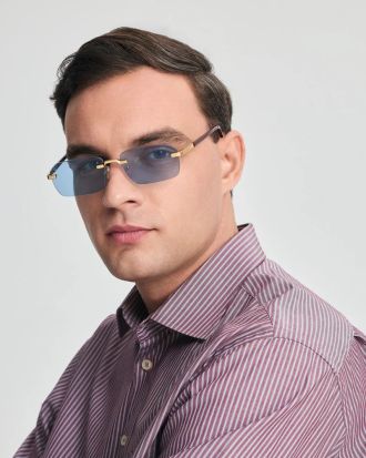 ΓΥΑΛΙΑ ΗΛΙΟΥ FAOS MYCENAE RIMLESS BLUE/GOLD