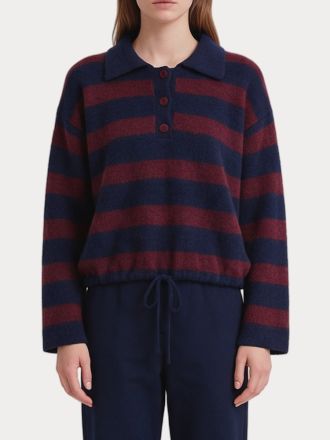 ΠΛΕΚΤΟ ΠΟΛΟ MUSY MUSE ΡΙΓΕ BURGUNDY BLUE