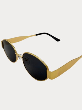 SUNGLASSES CV PARIS METAL OVAL GOLD BLACK