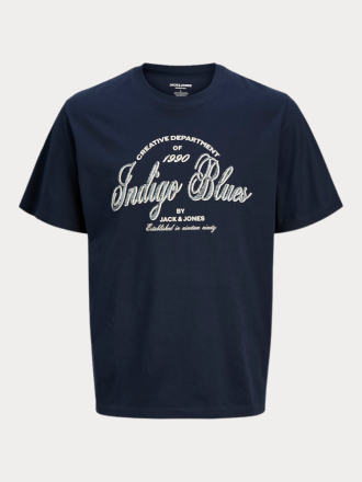 T-SHIRT JACK&JONES JJEDENVER GRAPHIC TEE SS O-NECK SN PLS NAVY BLAZER (PLUS SIZE)