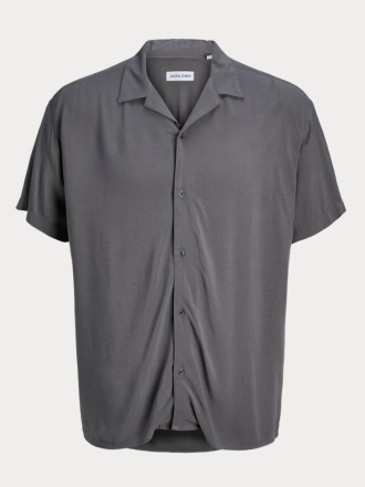 SHORT SLEEVE JACK&JONES JJEJEFF SOLID RESORT SHIRT S/S SN PLS Castlerock (PLUS SIZE)