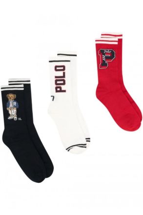 ΑΝΔΡΙΚΕΣ ΚΑΛΤΣΕΣ 3ΤΕΜ. POLO RALPH LAUREN POLO BEAR SOCK GIFT BOX ASSORTED 9-11