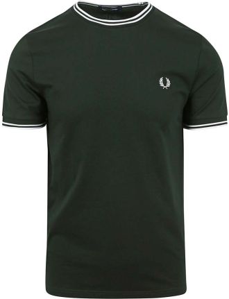 T-SHIRT FRED PERRY TWIN TIPPED NIGHT GREEN/SNWHT