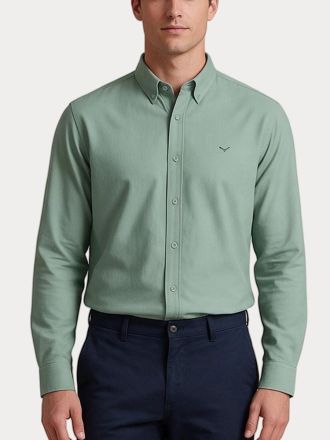 ΠΟΥΚΑΜΙΣΟ BOSTON DYED OXFORD SHIRT MOSS
