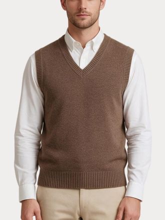 ΠΛΕΚΤΑ BOSTON KNITTING VEST MOCHA
