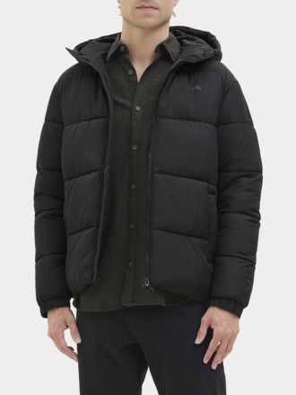ΜΠΟΥΦΑΝ JACK&JONES JREBREBEL LOGO PUFFER HOOD BLACK