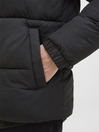 ΜΠΟΥΦΑΝ JACK&JONES JREBREBEL LOGO PUFFER HOOD BLACK