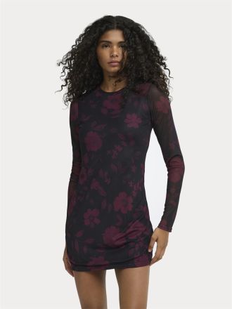 ΦΟΡΕΜΑ ONLY ONLNOVA L/S MESH SHORT DRESS WVN BLACK 746 FIG FLOWERS