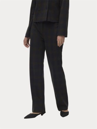 ΠΑΝΤΕΛΟΝΙ VERO MODA VMMALLI HW STRAIGHT CHECK PANT PRM NAVY BLAZER CHOCOLATE TORTE CHECK
