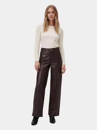 ΠΑΝΤΕΛΟΝΙ ONLY ONLSMOOTH HW FAUX LEATH WIDE PANT CC PNT CHOCOLATE TORTE