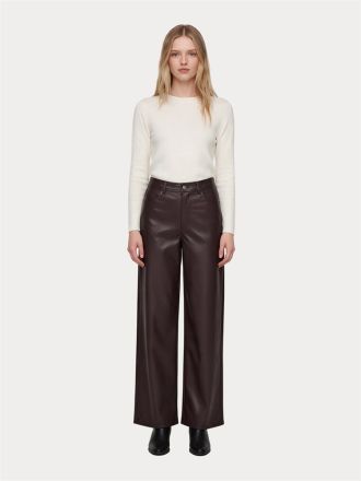 ΠΑΝΤΕΛΟΝΙ ONLY ONLSMOOTH HW FAUX LEATH WIDE PANT CC PNT CHOCOLATE TORTE