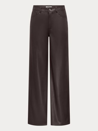 ΠΑΝΤΕΛΟΝΙ ONLY ONLSMOOTH HW FAUX LEATH WIDE PANT CC PNT CHOCOLATE TORTE
