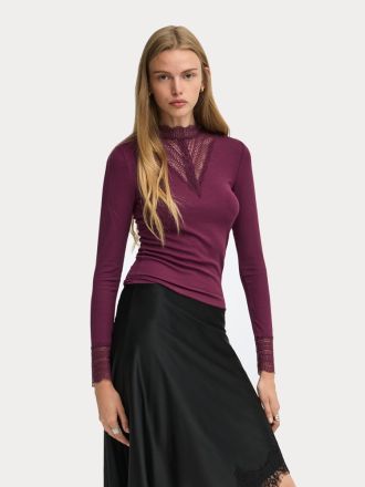 TOP ONLY ONLTILDE L/S HIGH NECK LACE TOP JRS NOOS FIG