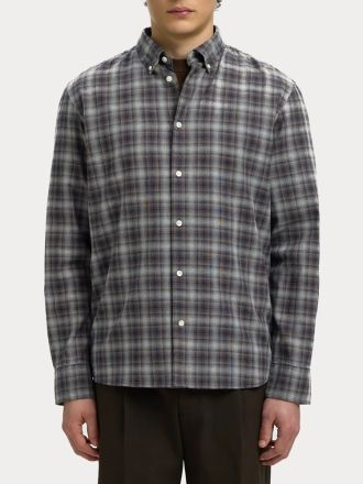 ΠΟΥΚΑΜΙΣΟ SELECTED SLMCOLE-JAY REG MELANGE LS SHIRT NOOS SKY CAPTAIN BROWN