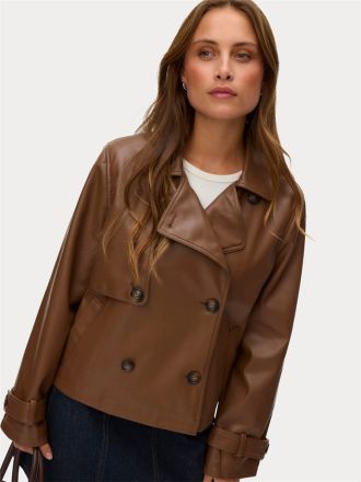 JACKET VERO MODA VMCAIAMOLLIE SHORT COATED TRENCHCOAT BOO COCOA BROWN