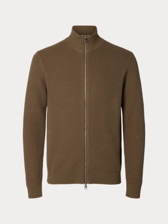 ΖΑΚΕΤΑ SELECTED SLMDANE LS KNIT REG STRUC FULL ZIP NOOS MOREL