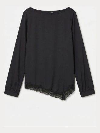 TOP VERO MODA VMCINDY LACE LS TOP WVN BLACK