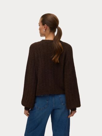 ΖΑΚΕΤΑ VERO MODA VMSALLY LS V-NECK CARDIGAN CHOCOLATE TORTE