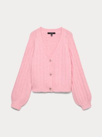 ΖΑΚΕΤΑ VERO MODA VMSALLY LS V-NECK CARDIGAN PARFAIT PINK