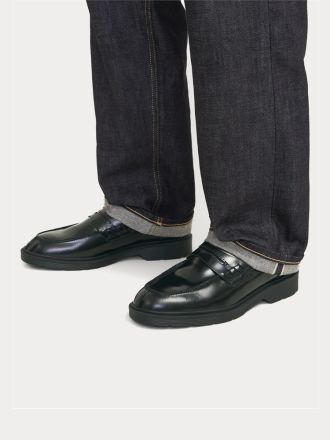 SLIP ON JACK&JONES JFWDAX LEATHER LOAFER NOOS BLACK