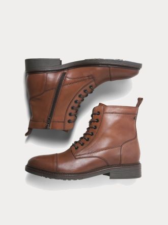 ΜΠΟΤΑΚΙ JACK&JONES JFWWENTWORTH LEATHER BOOT LN COGNAC