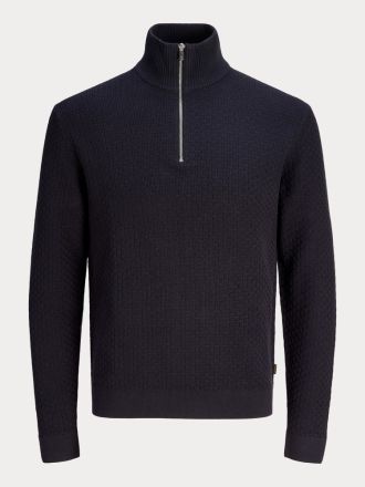 ΠΛΕΚΤΑ JACK&JONES JPRBLUSTANLEY KNIT HALF ZIP BF DARK NAVY SQUARED